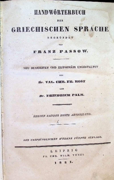 Handworterbuch der Griechischen Sprache 1841