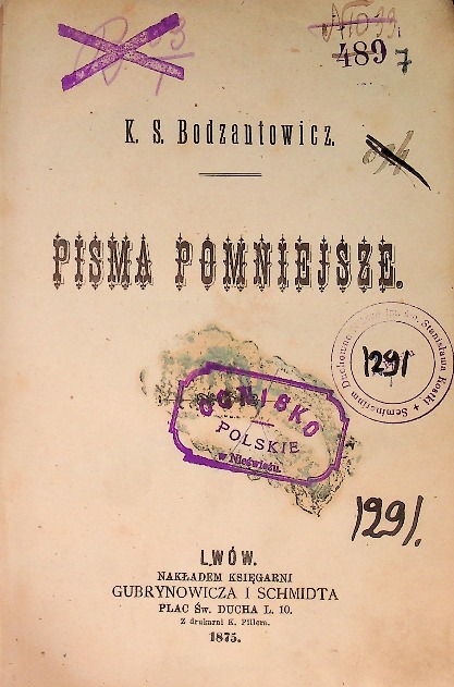 Pisma Pomniejsze 1875 r.