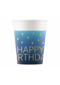 Kubeczki papierowe Happy Birthday 200ml 8szt