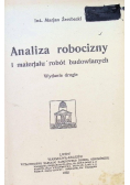 Analiza robocizny i materjału robót budowlanych 1922 r.
