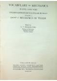 Vocabulary of mechanics in five languages