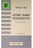 Czytanie bilansu przedsiębiorstwa ( dla menedżerów)