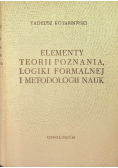 Elementy teorii poznania, logiki formalnej i metodologii nauk