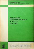 Dzieje nauk farmaceutycznych w Polsce 1918-1978