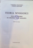 Teoria mnogości wraz ze wstępem do opisowej teorii mnogości
