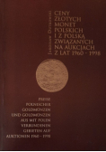 Ceny złotych monet polskich i z Polską zwiazanych na aukcjach z lat 1960-1998