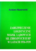 Zabezpieczenie logistyczne wojsk lądowych sił zbrojnych II RP w latach 1936 1939