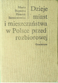 Dzieje miast i mieszczaństwa w Polsce przedrozbiorowej