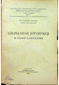 Uzupełnienie jurysdykcji w prawie kanonicznym Tom 4 1936 r.