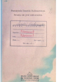 Pamiętnik Dawida Rubinowicza reszta nie jest milczeniem