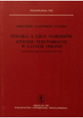Polska a liga narodów kwestie terytorialne w latach 1920 1925