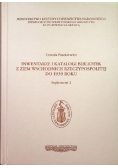 Inwentarze i katalogi bibliotek z Ziem Wschodnich Rzeczypospolitej