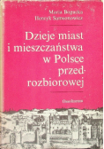 Dzieje miasta i mieszczaństwa w Polsce przedrozbiorowej