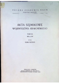 Akta sejmikowe Województwa krakowskiego