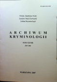 Archiwum kryminologii Tom XXVIII
