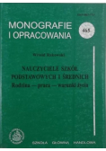 Nauczyciele szkół podstawowych i średnich. Rodzina-praca-warunki życia