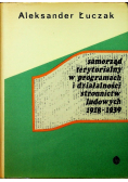 Samorząd terytorialny w programach i działalności stronnictw ludowych 1918 1939