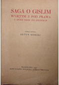 Saga o Gislim wyjętym z pod prawa i inne sagi islandzkie, 1931 r.