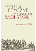 Kryterium etyczne w koncepcji racji stanu