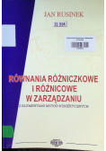 Równania różniczkowe i różnicowe w zarządzaniu