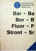 Surowce mineralne świata Bar - Ba Bor - B Fluor - F Stront -  Sr