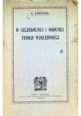 O szczególnej i ogólnej teorji względności 1922 r.