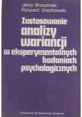 Zastosowanie analizy wariancji w eksperymentalnych badaniach psychologicznych