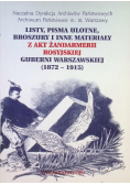 Listy pisma ulotne broszury i inne materiały akt żandarmerii rosyjskiej Guberni Warszawskiej