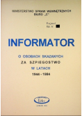 Informator o osobach skazanych za szpiegostwo w latach 1944-1984
