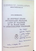 Le Nouveau grand Dictionnaire françois, latin et polonois et sa place dans la lexicographie polonaise