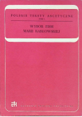 Wybór Pism Marii Karłowskiej Tom I
