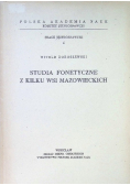 Studia fonetyczne z kliku wsi mazowieckich