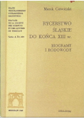 Rycerstwo Śląskie do końca XIII w.