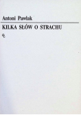 Kilka słów o strachu