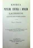 Księga przysłów sentencji i wyrazów łacińskich