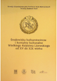 Środowiska kulturotwórcze i kontakty kulturalne wielkiego księstwa litewskiego od XV do XIX w