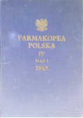 Farmakopea Polska IV Tom I