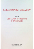 Lekcjonarz mszalny Tom VI