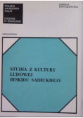 Studia z kultury ludowej Beskidu Sądeckiego
