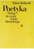 Poetyka Wstęp do teorii dzieła literackiego