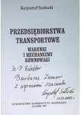 Przedsiębiorstwa transportowe Warunki i mechanizmy równowagi