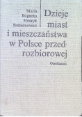 Dzieje miasta i mieszczaństwa w Polsce przedrozbiorowej