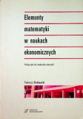 Elementy matematyki w naukach ekonomicznych