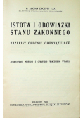 Istota i obowiązki stanu zakonnego, 1930 r.