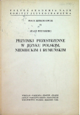 Przyimki przestrzenne w języku polskim, niemieckim i rumuńskim