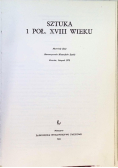 Sztuka 1 poł XVIII wieku