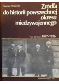 Źródła do historii powszechnej okresu międzywojennego Tom I