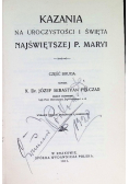 Kazania na uroczystości i święta najświętszej p maryi Część 2 1911 r.