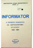 Informator o osobach skazanych za szpiegostwo