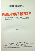 Pisma mowy rozkazy Tom III 1930 r.